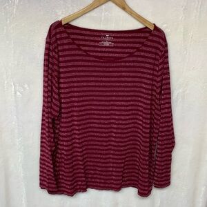 Talbot Shimmer Striped Long Sleeve Top